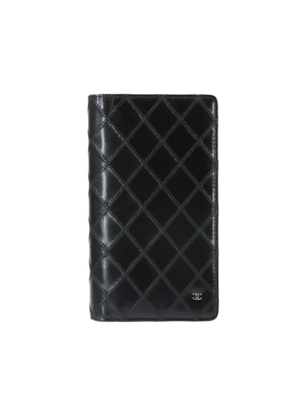 Chanel Picolore Bifold Wallet Leather Black Silver Bicolor